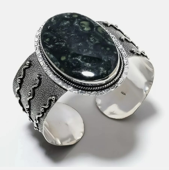 New Kambaba Jasper 925 Silver Cuff Bracelet. - Picture 15 of 15